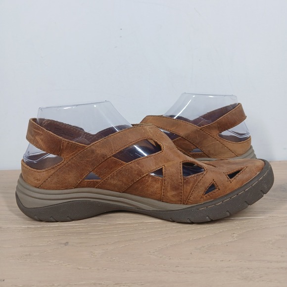 Vionic Sandals Women 8.5M Brown Suede Closed Toe Comfort Casual Summer Slingback - Picture 2 of 11